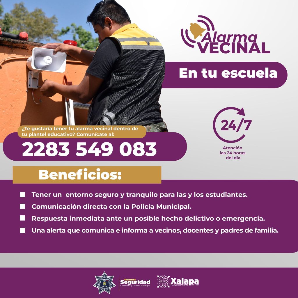 ¿Sabías que las alarmas vecinales también se colocan en las escuelas?