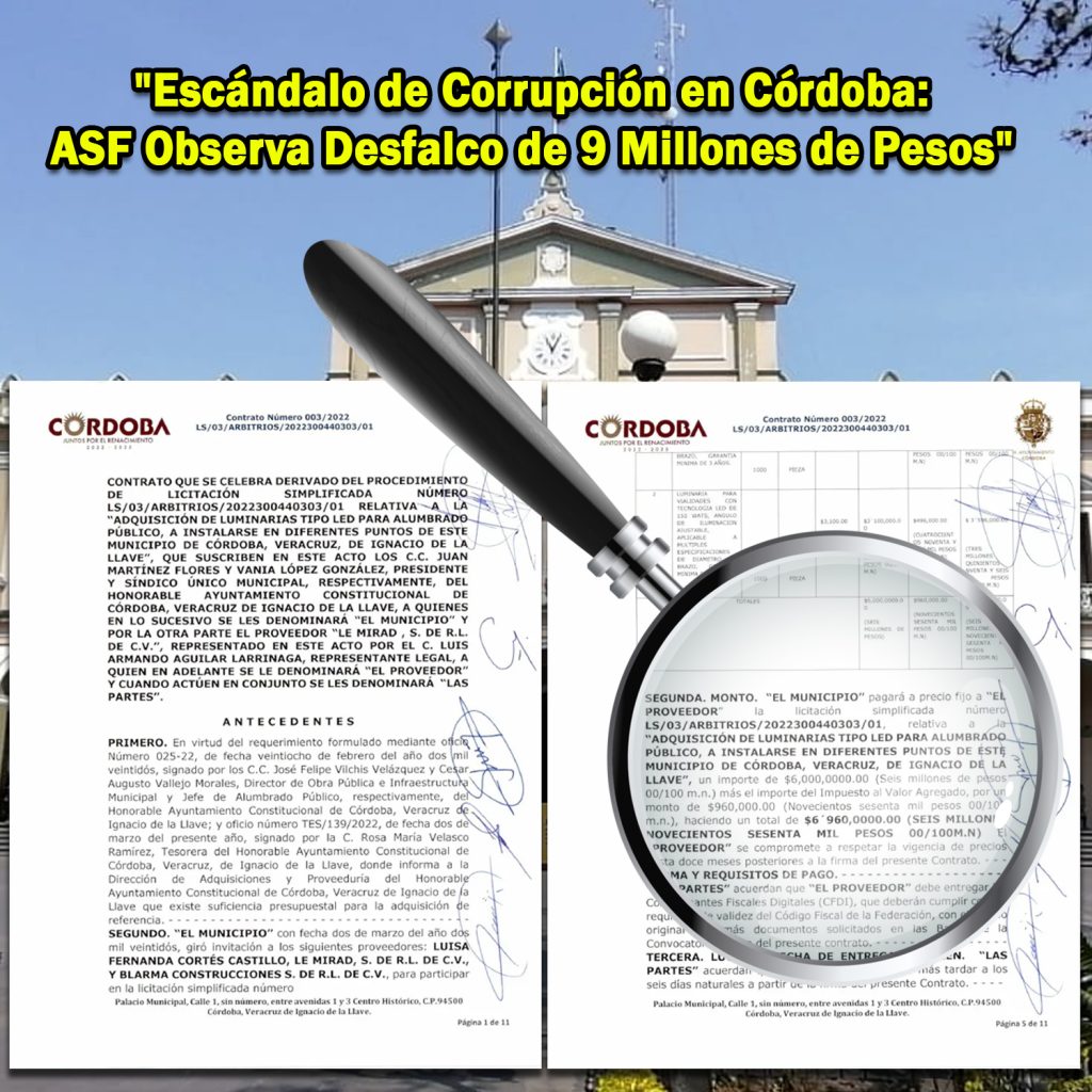 «Escándalo de Corrupción en Córdoba: ASF Observa Desfalco de 9 Millones de Pesos»